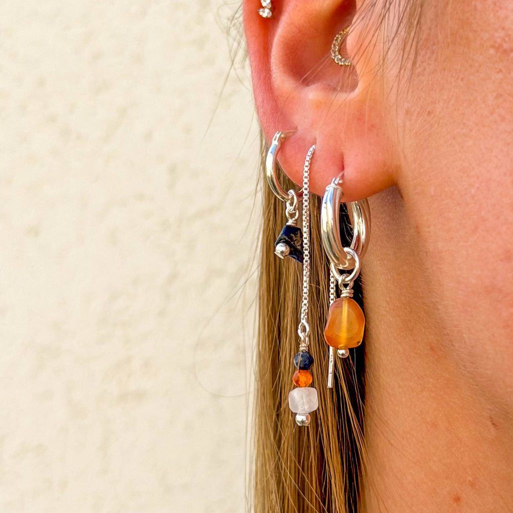 סט עגילי אגת אדומה ולאפיס לזוליי | B-DAY Edition