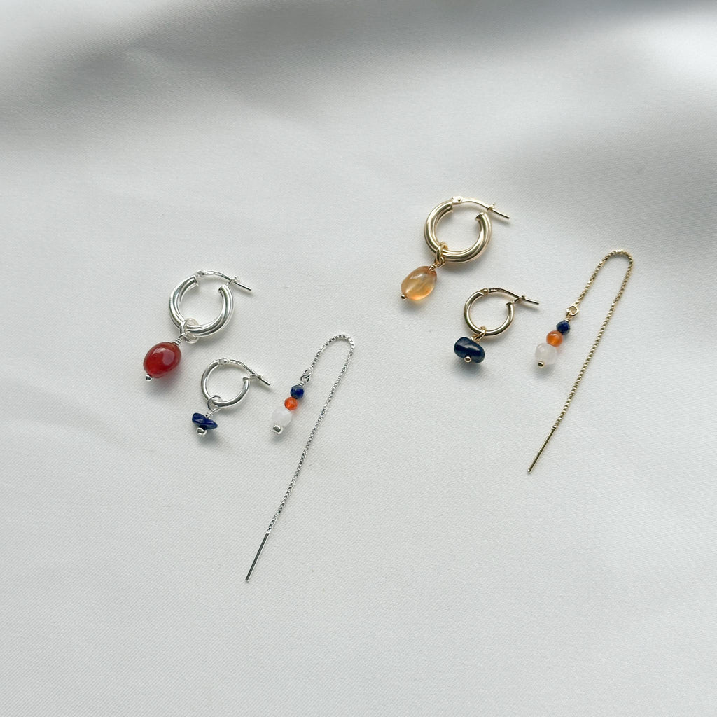 סט עגילי אגת אדומה ולאפיס לזוליי | B-DAY Edition