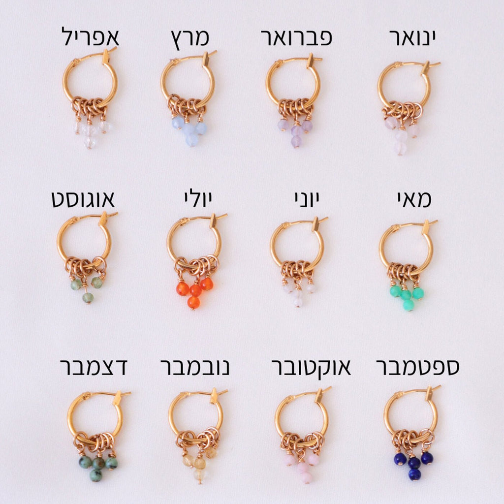 עגילי חישוק חודש לידה | Pola