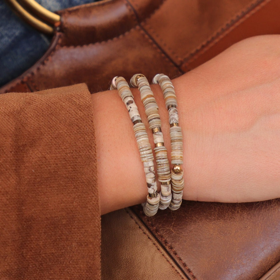 צמיד ג'ספר פיקסו וצדף | Crimson