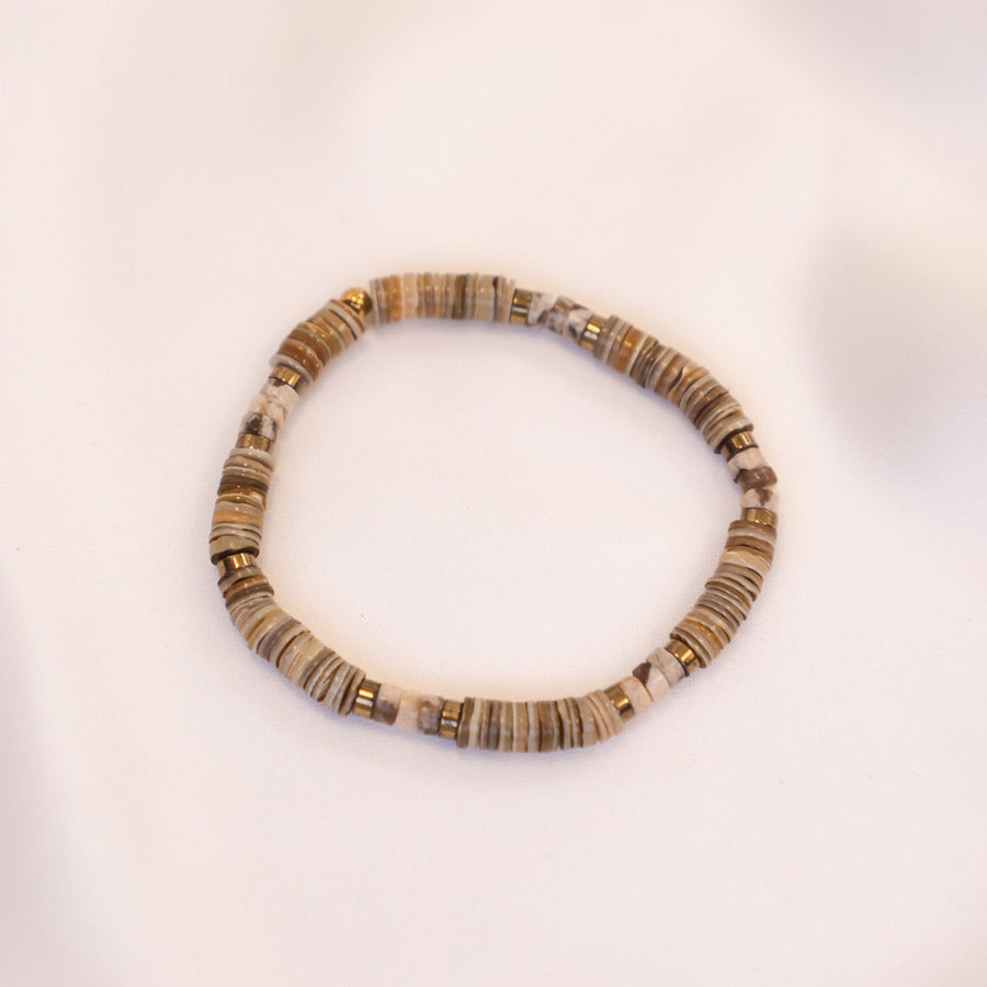 צמיד ג'ספר פיקסו וצדף | Crimson