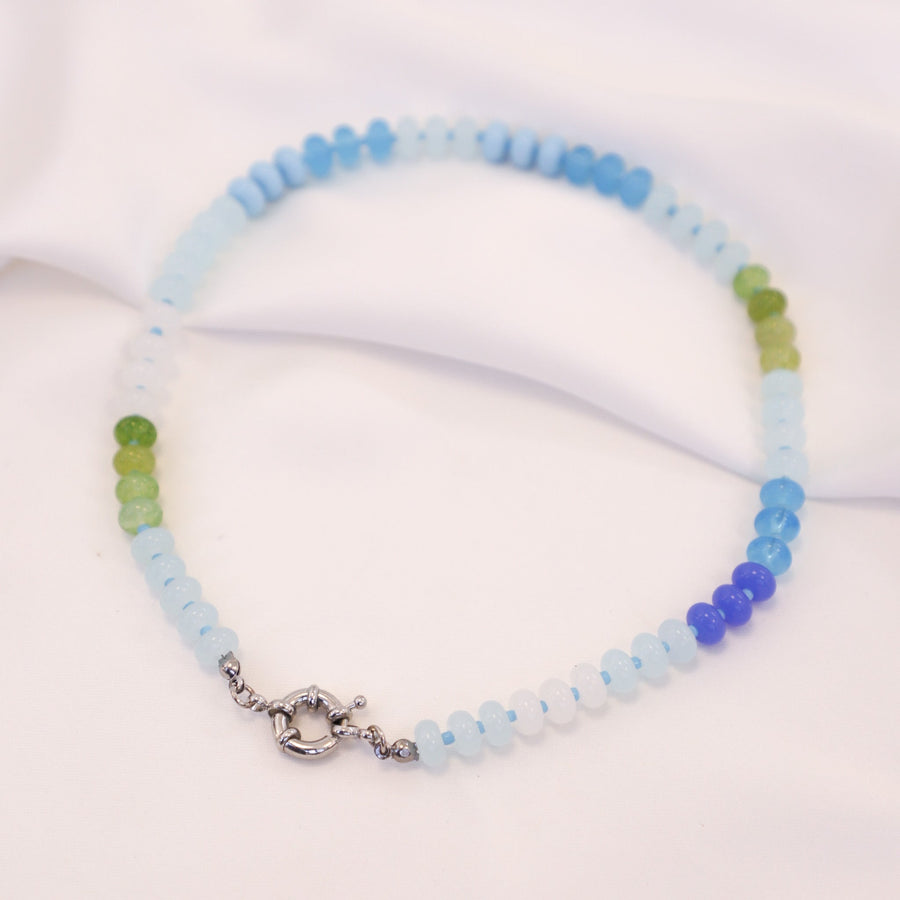 מחרוזת סוגר קדמי ג'ייד בגווני כחול | Ocean