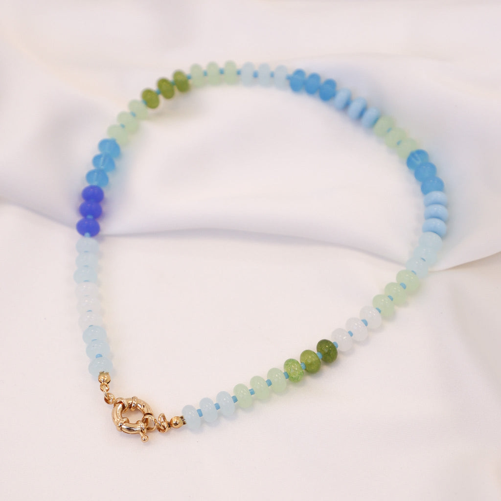 מחרוזת סוגר קדמי ג'ייד בגווני כחול | Ocean